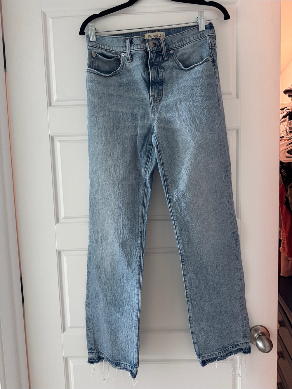 Madewell Light Blue High-Rise Straight Jeans